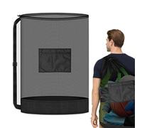 Soccer Ball Bag, Heavy Duty Football Mesh Bag, Multi-Functional Sports Equipment Storage Net, Versatile Carry Pouch for Athletes Youth Women Teens Girls Boys, Black