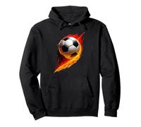 Soccer Ball Colorato Effect Tie Dye Nero Rosso Giallo Calcio Felpa con Cappuccio
