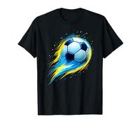 Soccer Ball Colorful Effect Tie Dye Blu Bianco Giallo Calcio Maglietta
