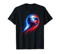 Soccer Ball Colorful Effect Tie Dye Blu Bianco Rosso Calcio Maglietta