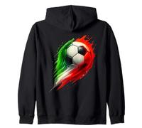 Soccer Ball Colorful Effect Tie Dye Verde Bianco Rosso Calcio Felpa con Cappuccio