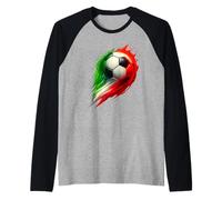 Soccer Ball Colorful Effect Tie Dye Verde Bianco Rosso Calcio Maglia con Maniche Raglan