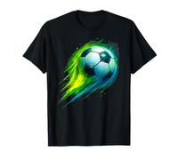 Soccer Ball Colorful Effect Tie Dye Verde Giallo Blu Calcio Maglietta