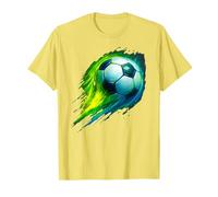 Soccer Ball Colorful Effect Tie Dye Verde Giallo Blu Calcio Maglietta