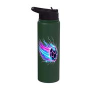 Soccer Ball Dynamic Speed Light Trails Stainless Steel Insulated Water Bottle