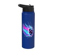 Soccer Ball Dynamic Speed Light Trails Stainless Steel Insulated Water Bottle