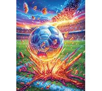 Soccer Ball with Fire And Light Puzzle 500 Pezzi Arte Classica Rinascimentale Mitos Cuento De Hadas Opere D'arte Famose Rompicapo Educativo Per Adulti Attività Culturale Regalo Festa 500 PCS