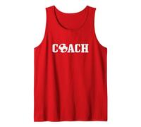 Soccer Coach Field Sport Canotta, Uomo, Rosso, XL