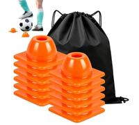 Soccer Cones For Training - 12 Pieces Football Speed Training Obstacle | 2-inch Practice Cones For Youth Indoor Outdoor Athletic Field Marking | Bicycle Roller Skating Workout Exercise