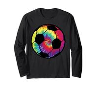 Soccer Football Tie Dye Rainbow Kids Boys Teenage Men Girls Maglia a Manica