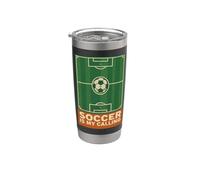 Soccer Is My Calling Soccer Field and Ball Statement Minimal Bicchiere termico in acciaio inox doppia parete