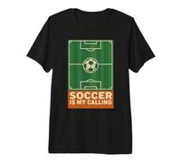 Soccer Is My Calling Soccer Field And Ball Statement Minimal Maglietta Premium