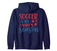 Soccer Is My Favorite Stagione Fan Motivazione Calcio Ragazza Ragazza Felpa con Cappuccio