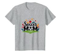 Soccer Mom Life: Regalo per Genitori Sportivi da Donna Maglietta, Bambini, Grigio Melange, 2 Anni
