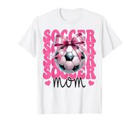 Soccer Mom Soccer Mama Festa della mamma Rosa Coquette Bow Maglietta