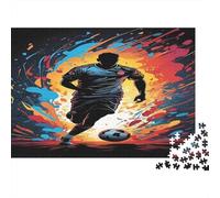 Soccer Player Action Puzzle 1000 Pezzi Per Anziani Attività Domestiche Allenamento Mentale Made in Europa Sviluppo Della Concentrazione Cartone Di Alta Qualità 52x38cm/1000pcs