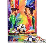 Soccer Players in Action with Painting Style Puzzle Impossible 1000Pcs Decorazione Per La Casa. Rilassamento E Intelligence Per Adulti E Ragazzi Da 14 Anni 1000pcs (75x50cm)