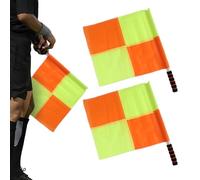 Soccer Referee Flags - 15.75x18.03in Handle Soccer Coaching Flag | 2 Pieces Tear-Resistant Volleyball Referee Flags | High-Visibility Court Gear for Outdoor Matches School Competitions Leagues