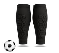 Soccer Shin Guards for Youth & Adult with Lightweight Honeycomb Pads, Durable Protection & Breathable Shin Guards for Daily Training (Black,Medium)