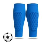 Soccer Shin Guards for Youth & Adult with Lightweight Honeycomb Pads, Durable Protection & Breathable Shin Guards for Daily Training (Blue,Large)
