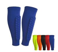 Soccer Shin Guards Shin Pads for Kids Youth Adult, Calf Compression Sleeve with Honeycomb Pads, Lightweight Calf Protectiv Soccer Shin Guards (Blue,M (under 120 lbs))