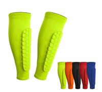 Soccer Shin Guards Shin Pads for Kids Youth Adult, Calf Compression Sleeve with Honeycomb Pads, Lightweight Calf Protectiv Soccer Shin Guards (Green,XL (under 200 lbs))