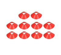 Soccer Training Cones 8cm | 10 PCS High Flower Mouth Marker Discs for Movement/Football/Youth Sports | Robust PE Material, Bright Color Obstacle Course Cones (Red)