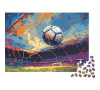 SoccerGoalNetArt Puzzle da 1000 pezzi Pallone da calcio con scie luminose per adulti Gioco educativo Decorazione per la casa Sfida ad alta difficoltà Regalo di compleanno 38x26cm/1000pcs