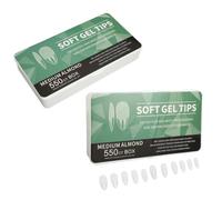 Socche per chiodi a 2 scatole, unghie ultra sottili unghie finte long long limpide punte di bara glassata con scatola trasparente per saloni per unghie (Mandorla)