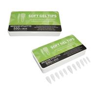 Socche per chiodi a 2 scatole, unghie ultra sottili unghie finte long long limpide punte di bara glassata con scatola trasparente per saloni per unghie (Forma di goccioline)