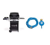 sochef Pipepito Barbecue a Gas, Nero & Campingaz Kit, Tubo, Fascette per Bombole Attacco Italia Regolatore di Pressione del Gas Accessorio per Barbecue/Grill, 1 Liter, Colore 23, Unica