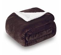SOCHOW Coperta Plaid in Pile Sherpa, Marrone 150 x 200 cm Coperta di Peluche Super Morbida e Lussuosa a Doppio Strati