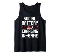 Social Battery Gamer Pixel Charging Graphic Canotta