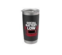 Social Battery Low Please Do Not Perceive Me Batteria Regalo Bicchiere termico in acciaio inox doppia parete
