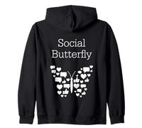 Social Butterfly Networking Connessione ai Social Media Felpa con Cappuccio