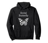 Social Butterfly Networking Connessione ai Social Media Felpa con Cappuccio
