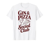 Social Club Gin e Pizza, Amanti del Divertimento di cibi e Bevande Maglietta