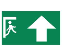 Social Crazy Adesivi e cartelli UNI EN ISO 7010 "Uomo che corre a sinistra, freccia verso l'alto" - E001 - Cartello adesivo in PVC - 148 x 297 mm - 1 pezzo
