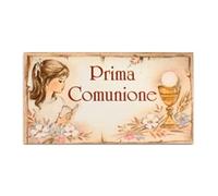 Social Crazy Bigliettini Bomboniera Personalizzato - PRIMA COMUNIONE mod2 - Bigliettini Bomboniera con piega, Personalizzati con Nome e Data, MADE IN ITALY (Pz 300)