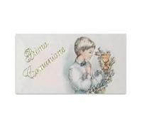 Social Crazy Bigliettini Bomboniera Personalizzato - PRIMA COMUNIONE mod3 - Bigliettini Bomboniera con piega, Personalizzati con Nome e Data, MADE IN ITALY (Pz 250)