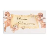 Social Crazy Bigliettini Bomboniera Personalizzato - PRIMA COMUNIONE mod4 - Bigliettini Bomboniera con piega, Personalizzati con Nome e Data, MADE IN ITALY (Pz 100)