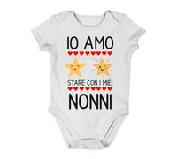 Social Crazy Body Bimbo Bimba Neonato Pigiama - Io amo stare con i miei nonni - Humor Divertenti Infanzia Nascita Neonato Made in Italy (Rosa, 3 mesi)