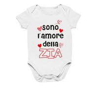 Social Crazy Body Bimbo Bimba Neonato Pigiama - Sono l’amore della zia - Humor Divertenti Infanzia Nascita Neonato Made in Italy (Rosa, 3 mesi)