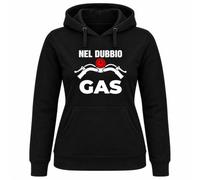 Social Crazy Felpa Cappuccio Donna nel Dubbio Gas - Made in Italy