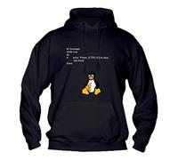 Social Crazy Felpa con Cappuccio Bambino Ragazzo Basic Top qualità Top vestibilità - Eat Pizza Linux - novità Fashion Divertenti Humor Made in Italy (3-4, Nero)