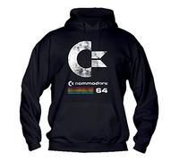 Social Crazy Felpa Uomo con Cappuccio Basic Top qualità Top vestibilità - Commodore 64 ANTICHIZZATO Home Computer Vic 20- Divertente Humor Made in Italy (Nero, S)