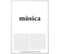 Social Crazy GLOBAL POSTER CON CORNICE DIZIONARIO - MUSICA - VOCABOLARIO DELLA LINGUA ITALIANA (BIANCA, 30x40 cm)