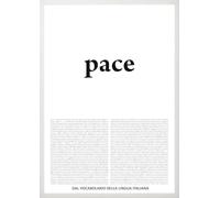 Social Crazy GLOBAL POSTER CON CORNICE DIZIONARIO - PACE - VOCABOLARIO DELLA LINGUA ITALIANA (Bianca, 30x40 cm)