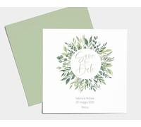Social Crazy KIT 20 Biglietto Save the Date per matrimonio o eventi - Leaves - partecipazione wedding nozze (10X10 CM)
