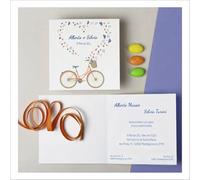 Social Crazy KIT 20 Partecipazioni Biglietto per matrimonio o eventi - BICICLETTA E CUORI - partecipazione wedding nozze (20X15 CM)